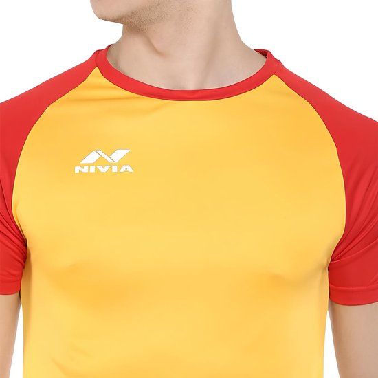 Nivia Destroyer Football Jersey Set - Yellow/Red - XL