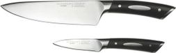 Scanpan Classic Set de couteaux 2 pièces Couteau de chef & Couteau d'office Acier inoxydable Noir/Métal Ergonomique