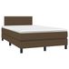 vidaXL Boxspring met Matras Stof Donkerbruin 120x190 cm