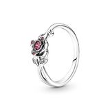 PANDORA Disney Die Schöne und das Biest Rose Ring in Sterling-Silber mit Zirkonia, Gr. 58, 190017C01-58