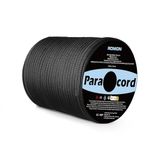 Romon Paracord 4 mm, 50 m touw, 9 kernstrengen, scheurvast touw, zonnezeil, nylon survival-touw voor outdoor, survival camping, zwart