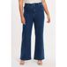 YOEK jean taille haute jambe large denim bleu moyen