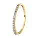 Lucardi Dames ring goldplated met rij zirkonia - Ring - Cadeau - Echt Zilver - Goudkleurig