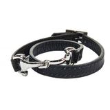 HKM Bit Lederen armband Zwart Unisex Volwassenen