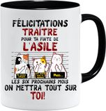 Jungle Mug Mok voor collega's, felicitaties met pensioen, cadeau-idee, humor, werk, mok voor vertrek voor mannen of vrouwen, kantoor, origineel cadeau voor collega (zwart)