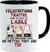 Jungle Mug Mok voor collega's, felicitaties met pensioen, cadeau-idee, humor, werk, mok voor vertrek voor mannen of vrouwen, kantoor, origineel cadeau voor collega (zwart)