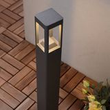 Lucande - LED buitenlamp - 1licht - aluminium - H: 60 cm - grafietgrijs - Inclusief lichtbron