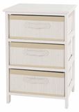 Commode 3 tiroirs, bambou, noir, 42x32x63 cm