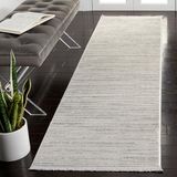 Safavieh Whisper Collection Modern tapijt voor woonkamer, eetkamer, slaapkamer, korte pool, ivoor en grijs, 66 x 244 cm
