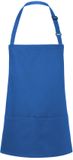Karlowsky Korte schort met bib, blauw, textiel, effen, 60 x 75 cm