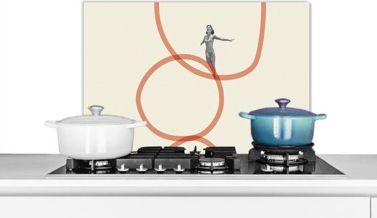 KitchenYeah Spatscherm keuken - Man - Vrouw - Liefde - Retro - Keuken - Spatwand - 60x40 cm - Achterwand keuken