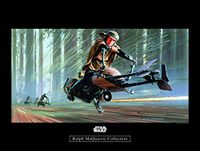Komar Wandafbeelding | Star Wars Classic RMQ Endor Speeder | Kinderkamer, jeugdkamer, decoratie, kunstdruk | zonder lijst | WB138-40x30 | Maat: 40 x 30 cm (breedte x hoogte)