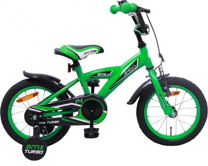 Amigo BMX Turbo 14 Inch Jongens Terugtraprem Groen