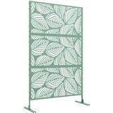 Panneau Brise Vue Décoratif Paravent Extérieur Vert À Motif Végétal En Métal - 122 X 45 X 198 cm, Vert