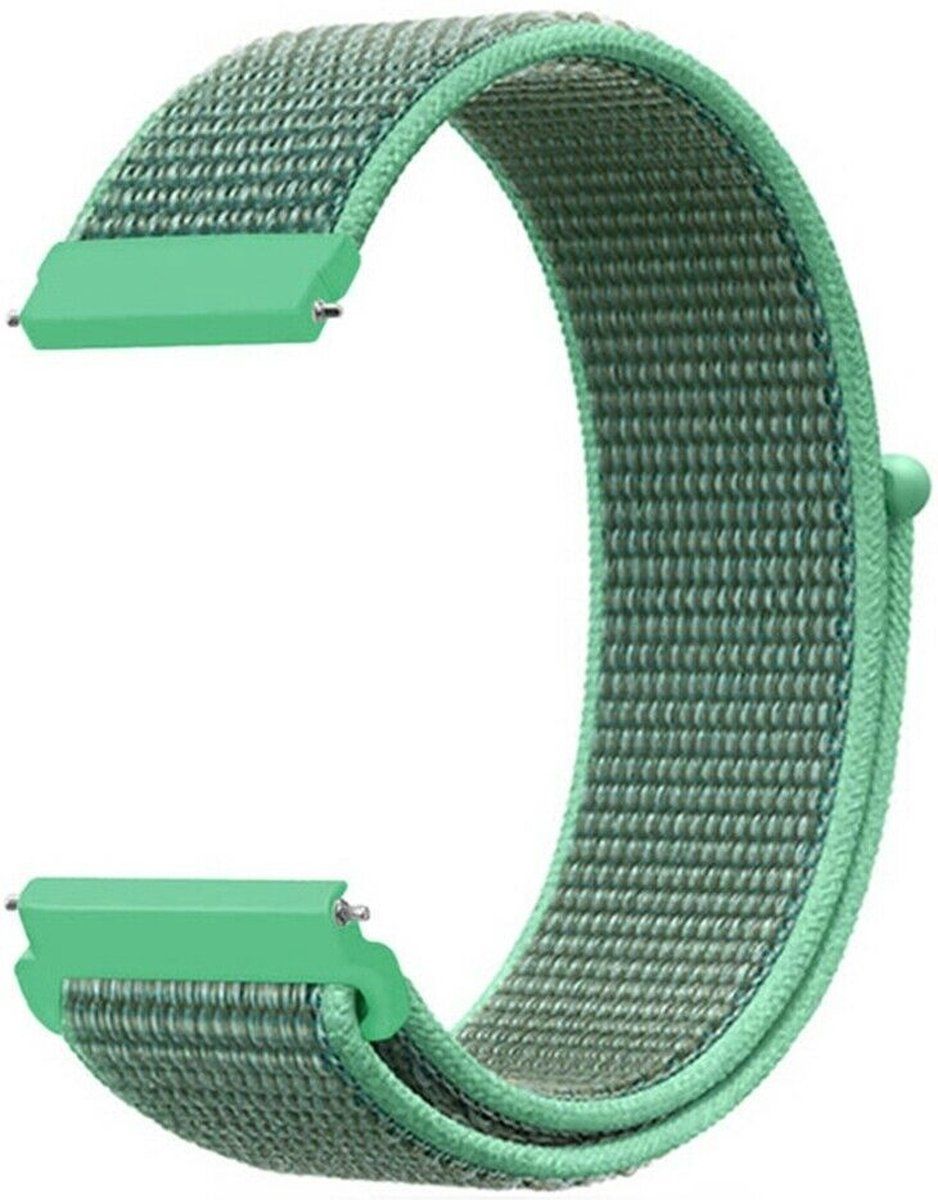 Strap-it Smartwatch bandje 20mm - zacht nylon - mint