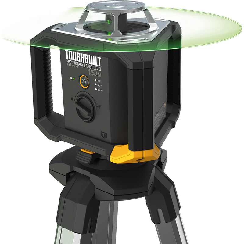ToughBuilt Toughbuilt 360deg roterende laserwaterpaskit + laserontvanger Groen