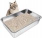 Merkloos / Sans marque Merkloze RVS Kattenbak Open 60x40x15 cm - Duurzaam & Geurloos