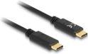 Delock 85356 USB-C naar USB-C kabel 0.15 m Zwart