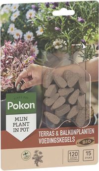 Pokon Bio Terras & Balkonplanten Voeding Langwerkende kegels 15st