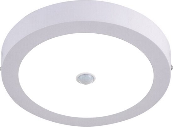 BES LED LED Downlight - Facto Dury - PIR Bewegingssensor 360° + Dag en Nacht Sensor - 20W - Helder/Koud Wit 5700K - Opbouw - Rond - Mat Wit - OSRAM LEDs