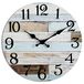 Wandklok - 25,5 cm stille niet-tikkende houten wandklokken op batterijen - landelijke retro rustieke stijl decoratief voor woonkamer keuken thuis badkamer slaapkamer