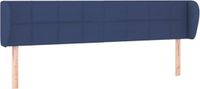 vidaXL Hoofdbord met randen stof blauw 183x23x78/88 cm