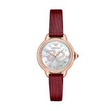 Emporio Armani Horloge Dames 32mm Zilvergoudkleurig Quartz Lederen Band