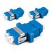 1aTTack.de 3x glasvezel keystone-connectoren OS1 / OS2 (UPC of PC) LC duplex female naar LC duplex female singlemode blauw