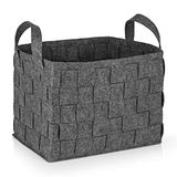 N8WERK Vilten opbergmand met handvat 40x30x30cm | Ideaal voor het opbergen van haardhout en tijdschriften | Duurzaam & veelzijdig | Opvouwbare opbergmand voor opslag [Donkergrijs]