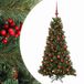 vidaXL Kunstkerstboom met kerstbal 150 cm 150 LED's Warmwit