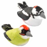 Wild Republic Set van 2x stuks pluche vogels knuffels van 14 cm met geluid