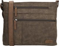 Beagles Brunete Crossbody Schoudertas - Handige Ritsvakken - Donkertaupe