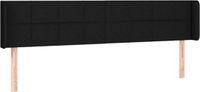 vidaXL Hoofdbord met randen 183x16x78/88 cm stof zwart