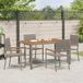 vidaXL Tuin Eettafel Set 5-delig Grijs Polyrotan