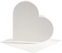 Merkloos Creativ Company B.V. Hartjes kaarten blanco - 10x - wit - met enveloppen - valentijn - bruiloft - uitnodigingen
