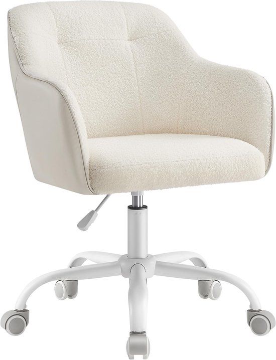 SONGMICS Bobbel Home - Bureaustoel - Draaibaar - In Hoogte Verstelbaar - Beige