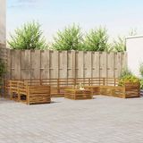 vidaXL - Bank loungeset - 8 zitplekken - Naturel - Massief Acacia Hout