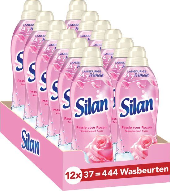 Silan Passie voor Rozen Wasverzachter - Voordeelverpakking - 12 x 37 wasbeurten - 444 wasbeurten