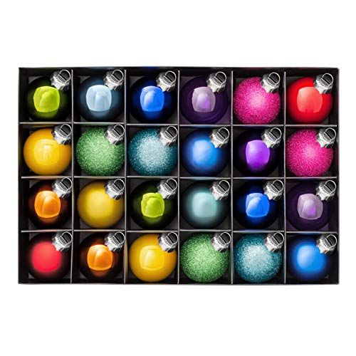 WeRChristmas Glazen ballen - Meerkleurig - 24 stuks