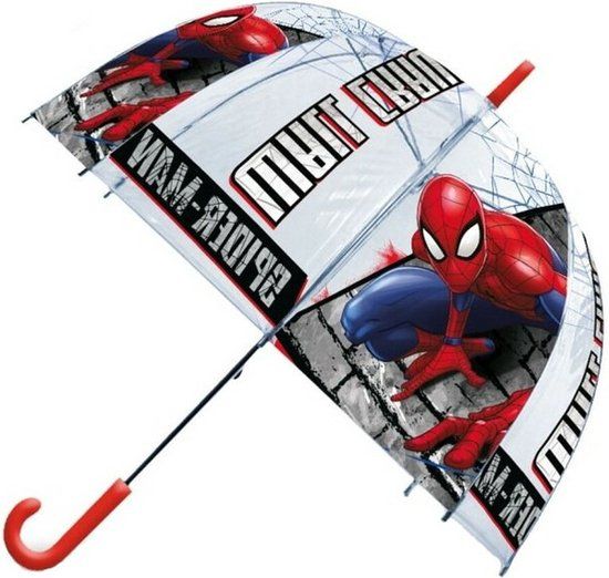 SRV Spider-Man paraplu - voor kinderen - rood/blauw - D61 cm - PVC
