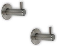 Merkloos / Sans marque RVS Handdoekhaken/ophanghaken - 3x - zilver - 4,2 x 3,8 cm
