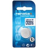 Renata CR2016 Lithium Battery for Watches/Gadgets - 3V - Blister Pack
