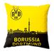 Borussia Dortmund polyester, Dortmund, kussen met skyline, zwart/geel, 40 x 40 cm, 1 stuk (1 stuk)