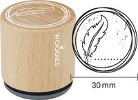 Woodies Houten stempel, d: 30 mm, h: 35 mm, Veer