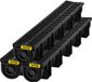 Vevor Gootset, 3-Pack Drainagegoot, HDPE Kunststof Roostergoot Drainagesysteem 15x13x100cm, Zwart