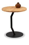 M2 Kollektion Tim 2 bijzettafel, hout, bruin, D = 45cm, H = 50cm