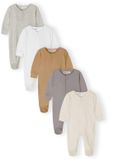 Minoti baby pyjama 5-pack unisex onesie - met voetjes