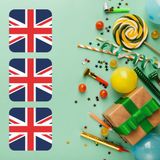 Bellatio Decorations Bierviltjes Groot Brittannie vlag vierkant 15 st - onderzetter viltjes