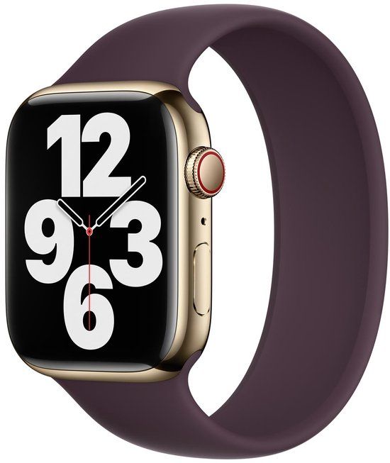Apple Siliconen solobandje voor de Apple Watch | 44/45/46/49 mm - Maat 5 - Dark Cherry