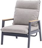 AVH-Collectie Alzano lounge tuinstoel verstelbaar zand rope aluminium antraciet